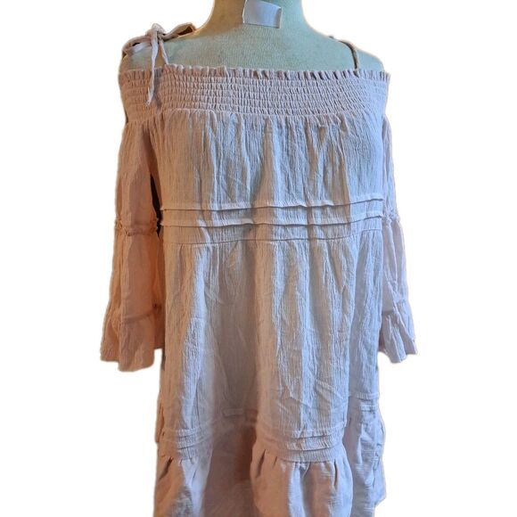 Romeo & Juliet Couture Beach Tunic Dress Womens S Off Shoulder Bell Sleeves Boho - Picture 7 of 10